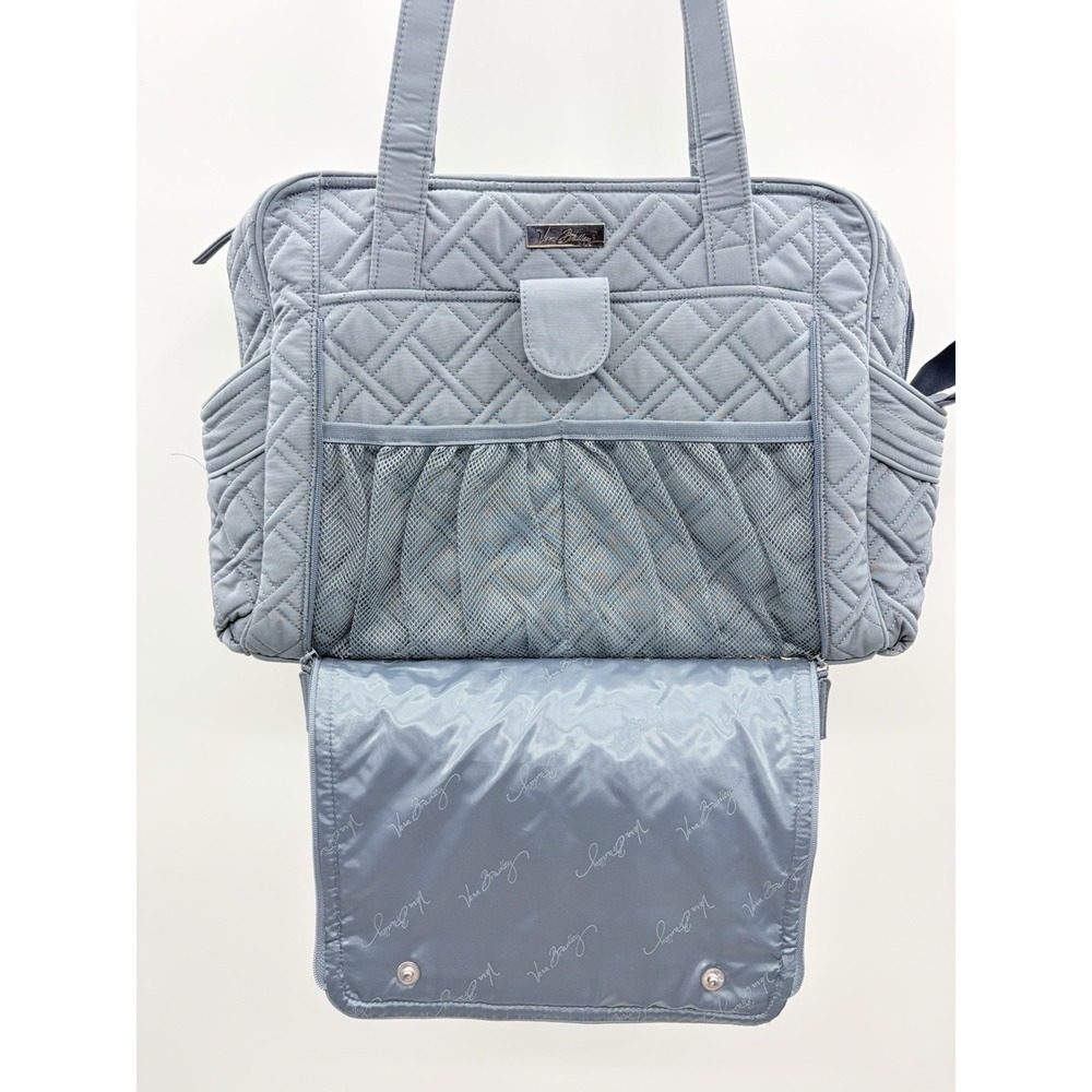 Vera Bradley Quilted Stroll Around Diaper Baby Shoulder Bag in Solid Gray $165 - Picture 6 of 14